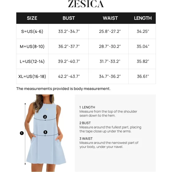 imageZESICA Womens 2024 Summer Sleeveless Tunic Mini Dress Casual Crew Neck Backless Sundress Loose Flowy Short Tank DressesBlue