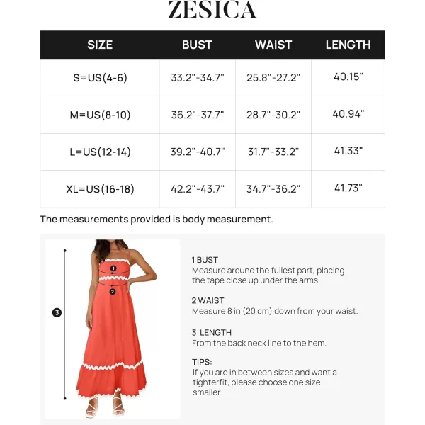 imageZESICA Womens 2024 Summer Spaghetti Straps Sleeveless Backless Sundress Flowy Smocked Lace Swing A Line Midi DressWatermelon Red