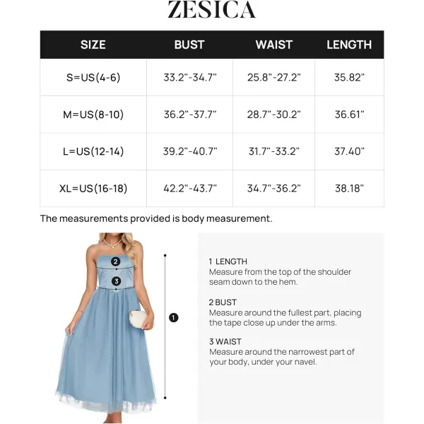 imageZESICA Womens 2024 Summer Strapless Dress Sexy Corset Tube Backless Smocked High Waist Beach Party DressesBlue