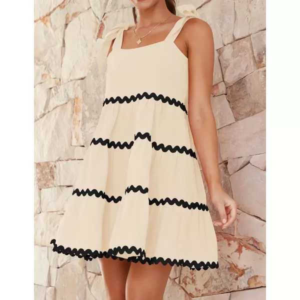 imageZESICA Womens 2024 Summer Swing Mini Dress Casual Spaghetti Straps Sleeveless Smocked Backless Flowy A Line SundressApricot
