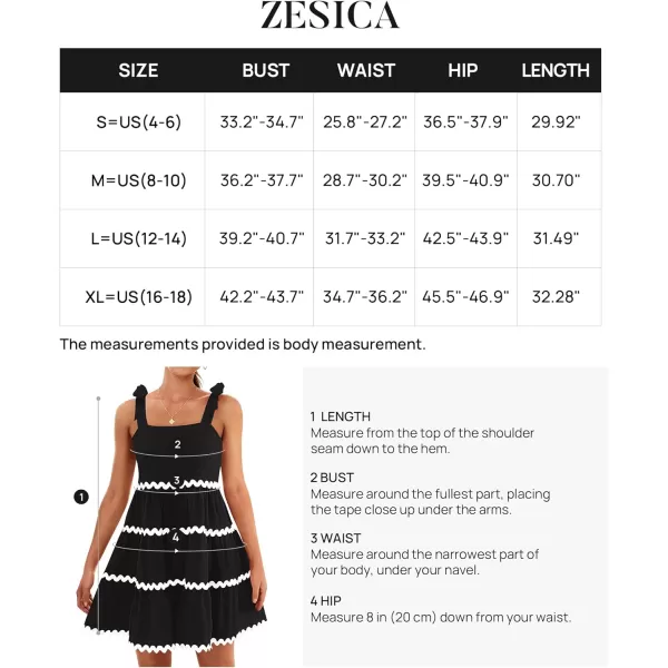 imageZESICA Womens 2024 Summer Swing Mini Dress Casual Spaghetti Straps Sleeveless Smocked Backless Flowy A Line SundressBlack