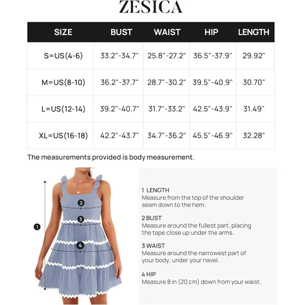imageZESICA Womens 2024 Summer Swing Mini Dress Casual Spaghetti Straps Sleeveless Smocked Backless Flowy A Line SundressBlue