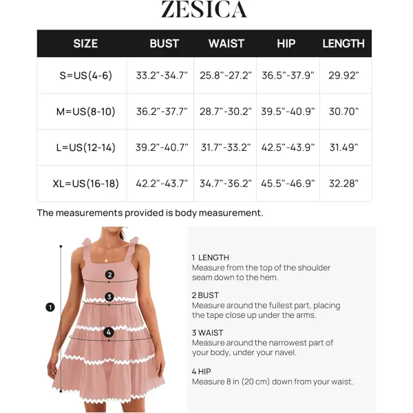 imageZESICA Womens 2024 Summer Swing Mini Dress Casual Spaghetti Straps Sleeveless Smocked Backless Flowy A Line SundressPink