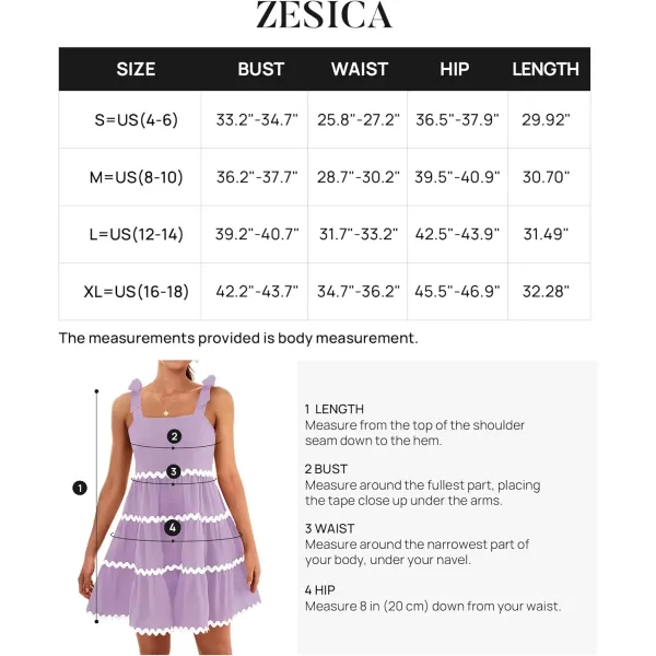 imageZESICA Womens 2024 Summer Swing Mini Dress Casual Spaghetti Straps Sleeveless Smocked Backless Flowy A Line SundressPurple