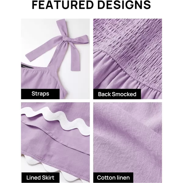 imageZESICA Womens 2024 Summer Swing Mini Dress Casual Spaghetti Straps Sleeveless Smocked Backless Flowy A Line SundressPurple