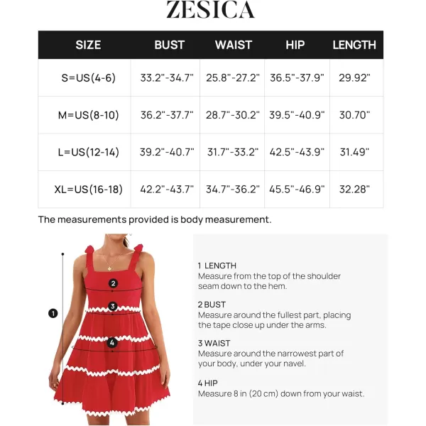 imageZESICA Womens 2024 Summer Swing Mini Dress Casual Spaghetti Straps Sleeveless Smocked Backless Flowy A Line SundressRed
