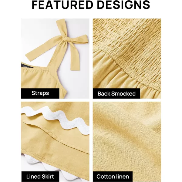 imageZESICA Womens 2024 Summer Swing Mini Dress Casual Spaghetti Straps Sleeveless Smocked Backless Flowy A Line SundressYellow