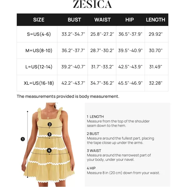 imageZESICA Womens 2024 Summer Swing Mini Dress Casual Spaghetti Straps Sleeveless Smocked Backless Flowy A Line SundressYellow