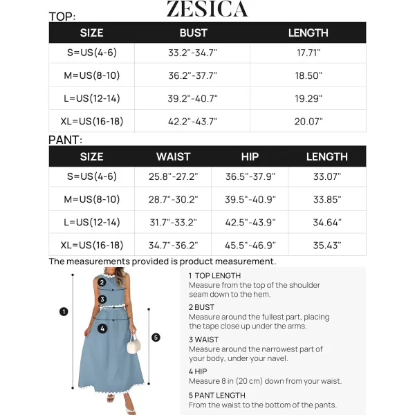 imageZESICA Womens 2024 Summer Two Piece Sets Casual Sleeveless Tank Top and A Line Flowy Maxi Skirt Vacation OutfitsBlue
