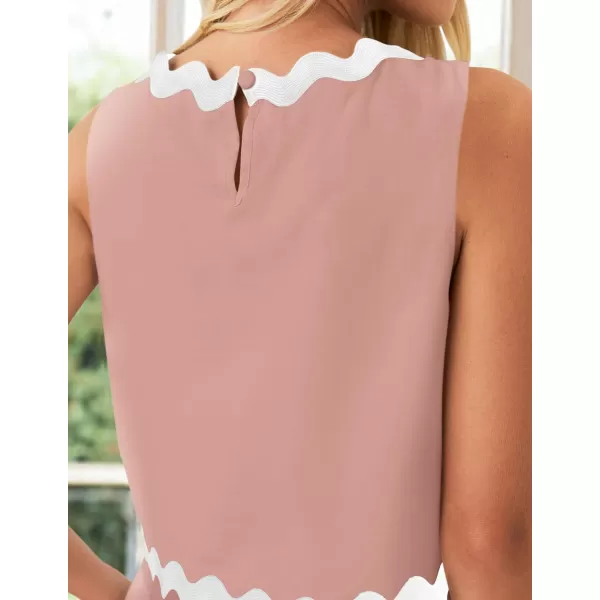 imageZESICA Womens 2024 Summer Two Piece Sets Casual Sleeveless Tank Top and A Line Flowy Maxi Skirt Vacation OutfitsDustypink