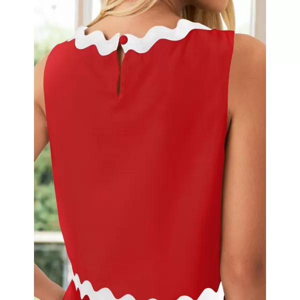 imageZESICA Womens 2024 Summer Two Piece Sets Casual Sleeveless Tank Top and A Line Flowy Maxi Skirt Vacation OutfitsRed