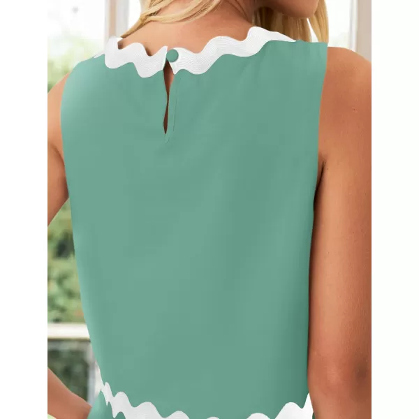 imageZESICA Womens 2024 Summer Two Piece Sets Casual Sleeveless Tank Top and A Line Flowy Maxi Skirt Vacation OutfitsSage