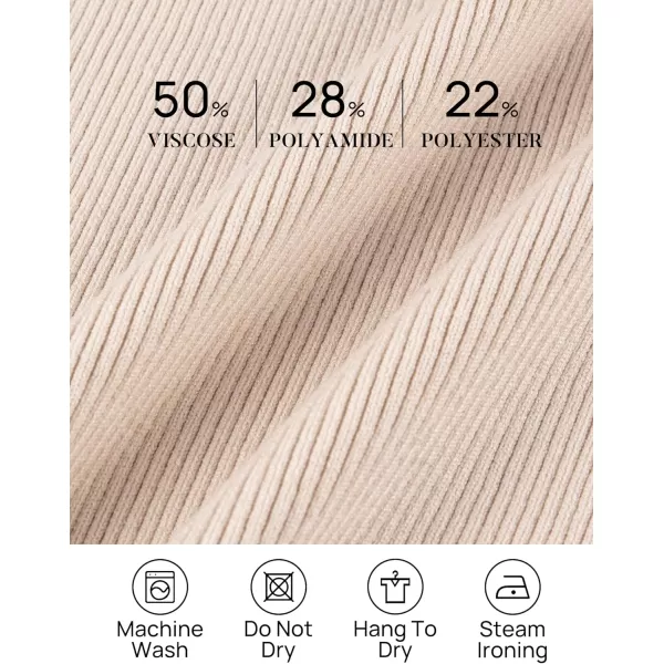 imageZESICA Womens 2024 V Neck Crop Top Ribbed Knit Backless Slim Fit Basic Casual Tank TopsApricot