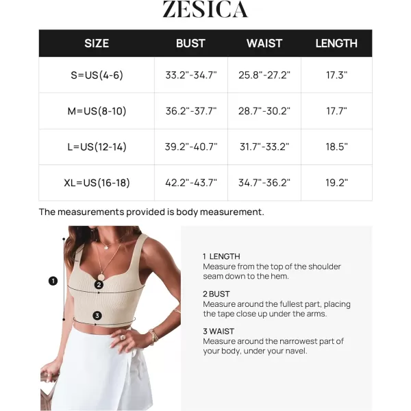 imageZESICA Womens 2024 V Neck Crop Top Ribbed Knit Backless Slim Fit Basic Casual Tank TopsApricot