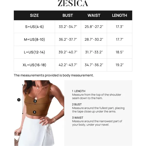 imageZESICA Womens 2024 V Neck Crop Top Ribbed Knit Backless Slim Fit Basic Casual Tank TopsBrown