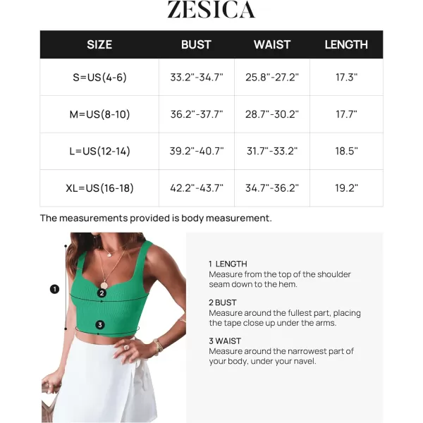 imageZESICA Womens 2024 V Neck Crop Top Ribbed Knit Backless Slim Fit Basic Casual Tank TopsGreen