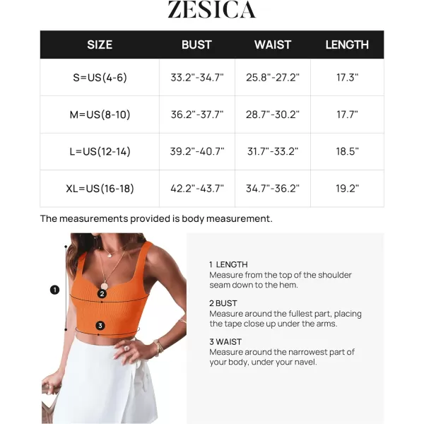 imageZESICA Womens 2024 V Neck Crop Top Ribbed Knit Backless Slim Fit Basic Casual Tank TopsOrange