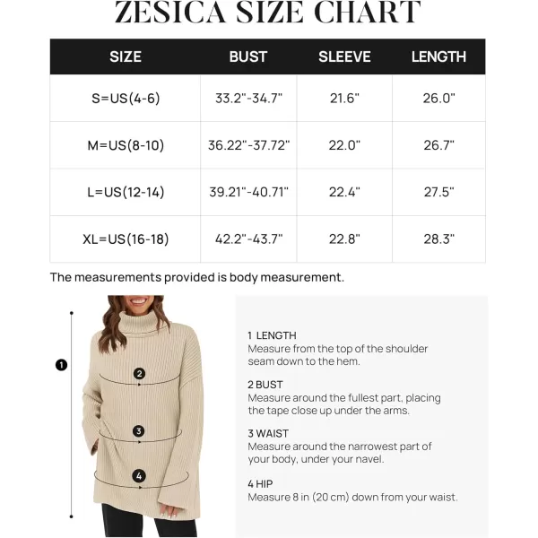 imageZESICA Womens 2024 Winter Sweaters High Neck Long Sleeve Chunky Knit Oversized Side Slit Pullover Sweater Jumper TopsApricot