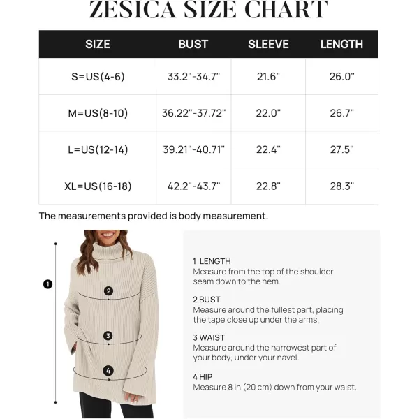 imageZESICA Womens 2024 Winter Sweaters High Neck Long Sleeve Chunky Knit Oversized Side Slit Pullover Sweater Jumper TopsStone
