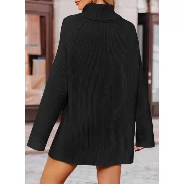 imageZESICA Womens 2024 Winter Sweaters Oversized Turtleneck Long Sleeve Chunky Knitted Tunic Pullover TopsBlack