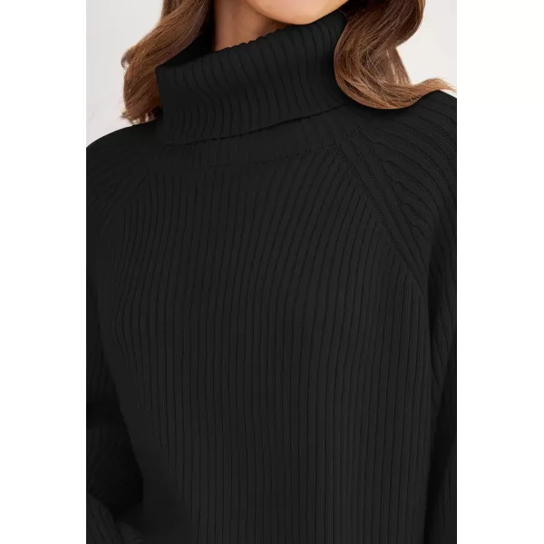 imageZESICA Womens 2024 Winter Sweaters Oversized Turtleneck Long Sleeve Chunky Knitted Tunic Pullover TopsBlack