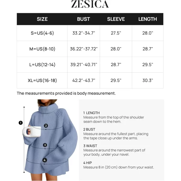 imageZESICA Womens 2024 Winter Sweaters Oversized Turtleneck Long Sleeve Chunky Knitted Tunic Pullover TopsBlue