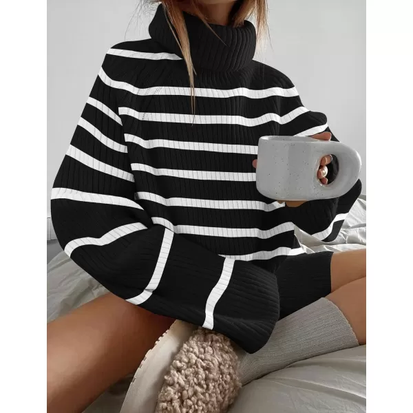 imageZESICA Womens 2024 Winter Sweaters Oversized Turtleneck Long Sleeve Chunky Knitted Tunic Pullover TopsDim