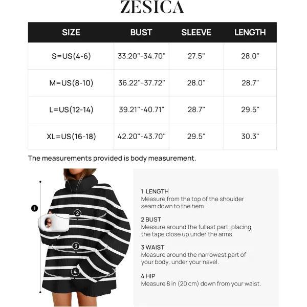 imageZESICA Womens 2024 Winter Sweaters Oversized Turtleneck Long Sleeve Chunky Knitted Tunic Pullover TopsDim