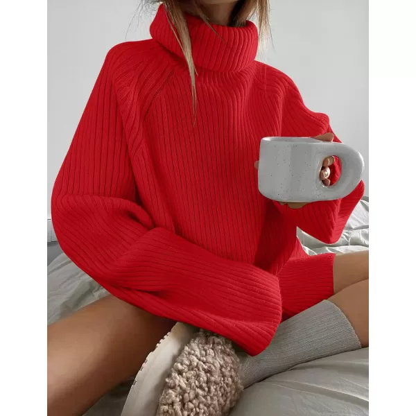 imageZESICA Womens 2024 Winter Sweaters Oversized Turtleneck Long Sleeve Chunky Knitted Tunic Pullover TopsFirered