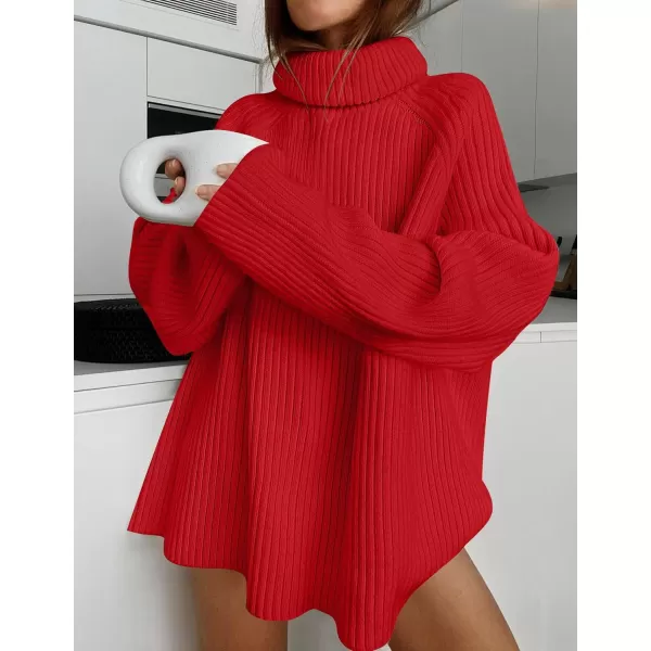 imageZESICA Womens 2024 Winter Sweaters Oversized Turtleneck Long Sleeve Chunky Knitted Tunic Pullover TopsFirered