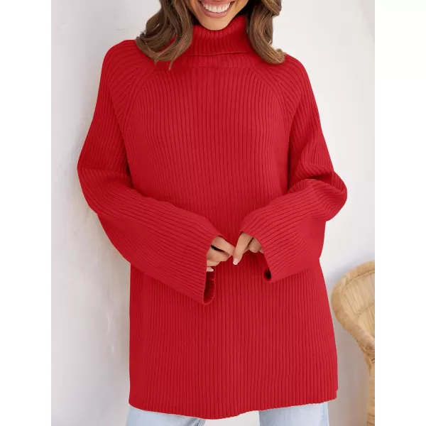 imageZESICA Womens 2024 Winter Sweaters Oversized Turtleneck Long Sleeve Chunky Knitted Tunic Pullover TopsFirered