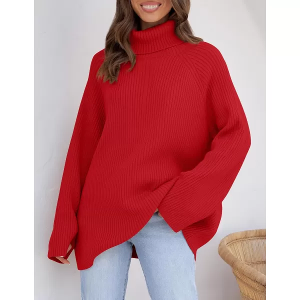 imageZESICA Womens 2024 Winter Sweaters Oversized Turtleneck Long Sleeve Chunky Knitted Tunic Pullover TopsFirered