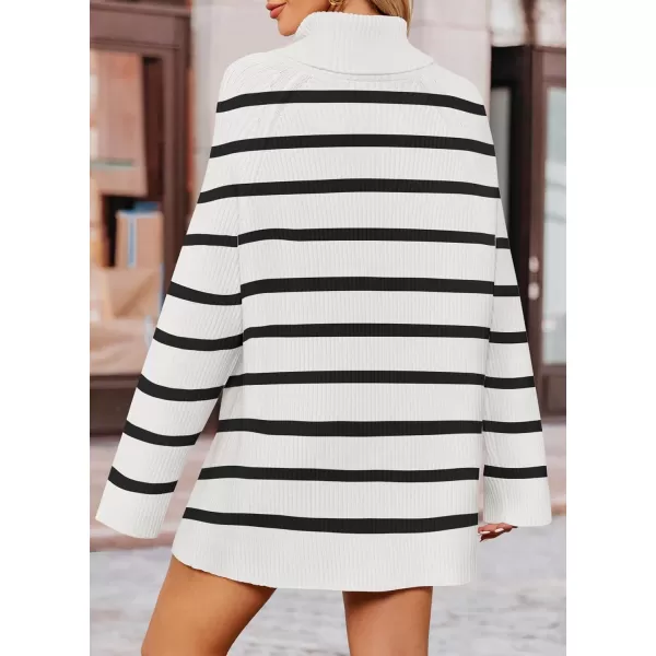 imageZESICA Womens 2024 Winter Sweaters Oversized Turtleneck Long Sleeve Chunky Knitted Tunic Pullover TopsIvory