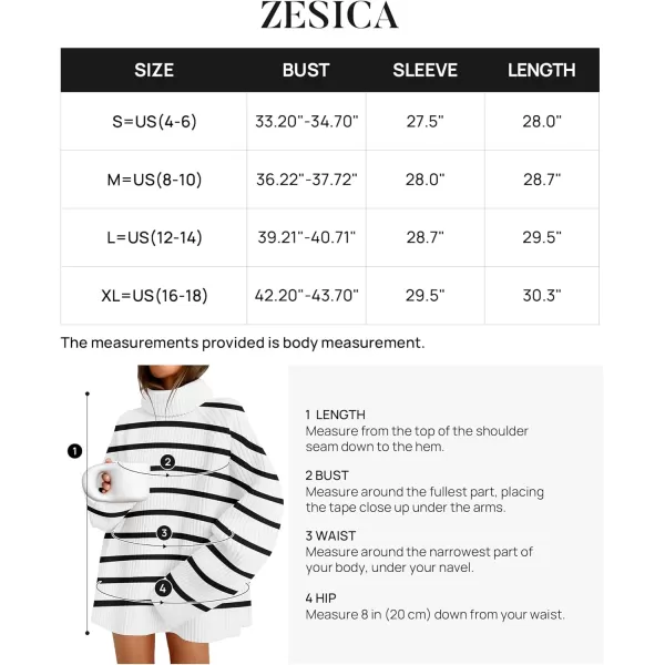 imageZESICA Womens 2024 Winter Sweaters Oversized Turtleneck Long Sleeve Chunky Knitted Tunic Pullover TopsIvory