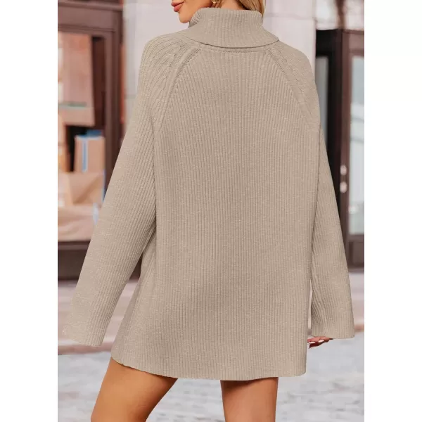 imageZESICA Womens 2024 Winter Sweaters Oversized Turtleneck Long Sleeve Chunky Knitted Tunic Pullover TopsOatmeal