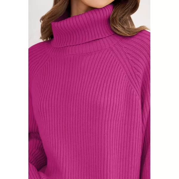 imageZESICA Womens 2024 Winter Sweaters Oversized Turtleneck Long Sleeve Chunky Knitted Tunic Pullover TopsRoseberry