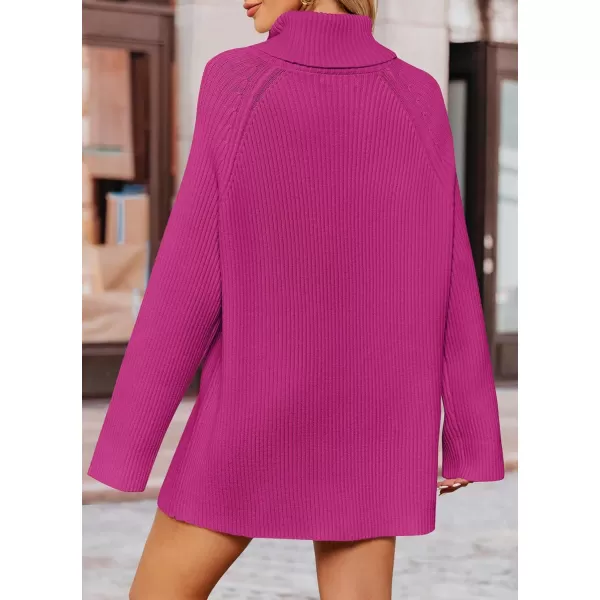 imageZESICA Womens 2024 Winter Sweaters Oversized Turtleneck Long Sleeve Chunky Knitted Tunic Pullover TopsRoseberry