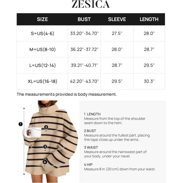 imageZESICA Womens 2024 Winter Sweaters Oversized Turtleneck Long Sleeve Chunky Knitted Tunic Pullover TopsToffee