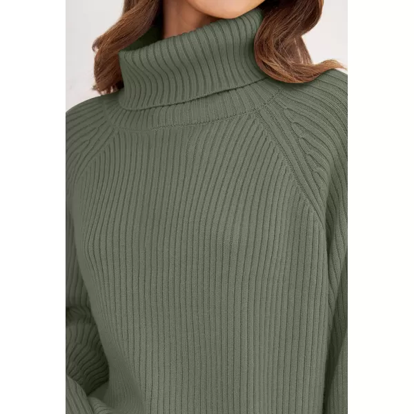 imageZESICA Womens 2024 Winter Sweaters Oversized Turtleneck Long Sleeve Chunky Knitted Tunic Pullover TopsTurquoise
