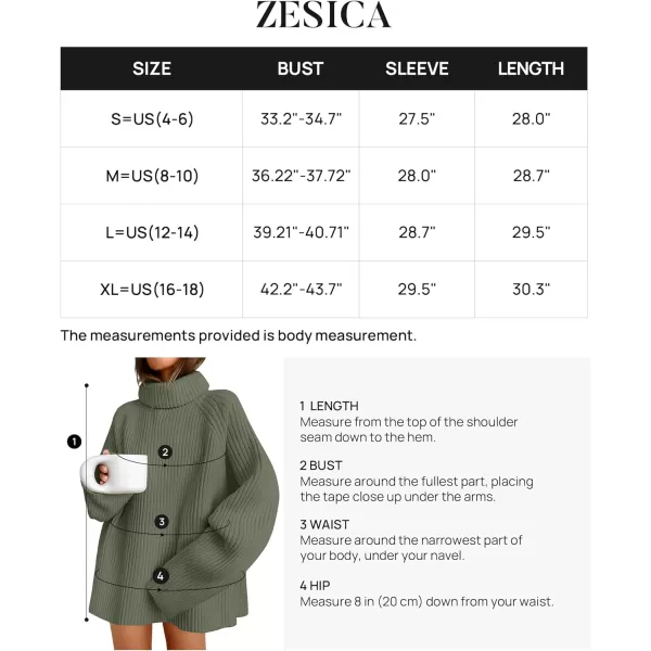 imageZESICA Womens 2024 Winter Sweaters Oversized Turtleneck Long Sleeve Chunky Knitted Tunic Pullover TopsTurquoise