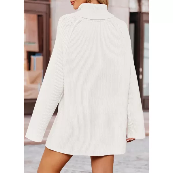 imageZESICA Womens 2024 Winter Sweaters Oversized Turtleneck Long Sleeve Chunky Knitted Tunic Pullover TopsWhite