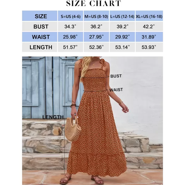 imageZESICA Womens Boho Summer Floral Print Tie Straps Sleeveless Square Neck Smocked Flowy Ruffle A Line Maxi DressDarkred