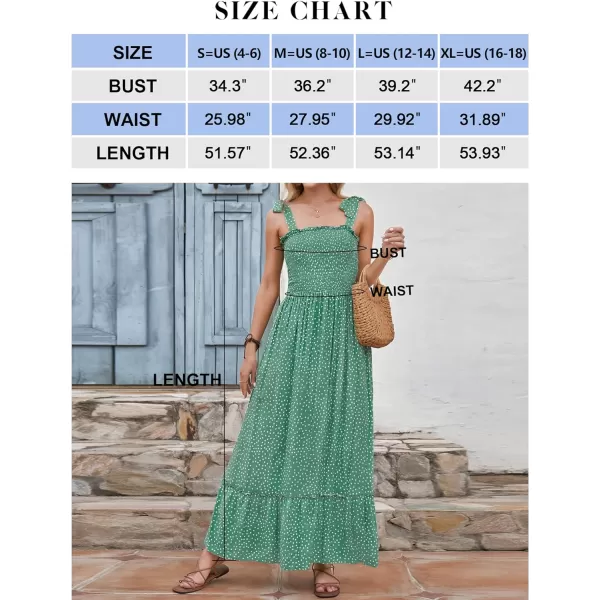 imageZESICA Womens Boho Summer Floral Print Tie Straps Sleeveless Square Neck Smocked Flowy Ruffle A Line Maxi DressPalegreen