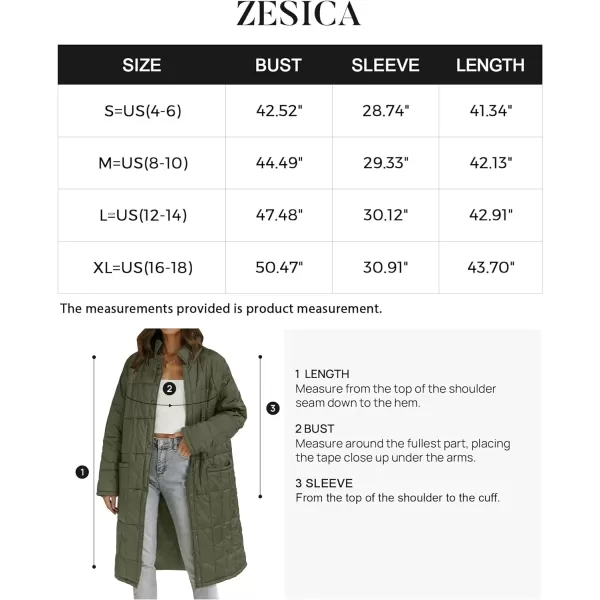 imageZESICA Womens Button Down Quilted Coat Winter Long Sleeve Stand Collar Oversized Puffer Jacket Outerwear with PocketsArmygreen