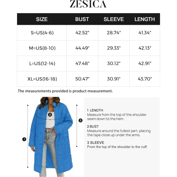 imageZESICA Womens Button Down Quilted Coat Winter Long Sleeve Stand Collar Oversized Puffer Jacket Outerwear with PocketsCobaltblue