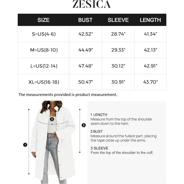 imageZESICA Womens Button Down Quilted Coat Winter Long Sleeve Stand Collar Oversized Puffer Jacket Outerwear with PocketsWhite