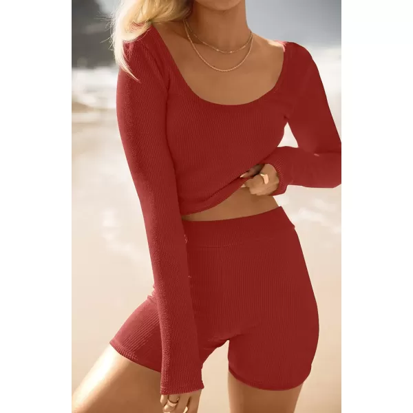 imageZESICA Womens Casual 2 Piece Lounge Set Long Sleeve Ribbed Knit Top and High Waist Shorts Workout Set Active Wear OutfitsZESICA Womens Casual 2 Piece Lounge Set Long Sleeve Ribbed Knit Top and High Waist Shorts Workout Set Active Wear Outfits