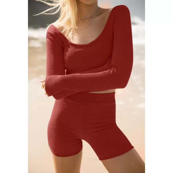 imageZESICA Womens Casual 2 Piece Lounge Set Long Sleeve Ribbed Knit Top and High Waist Shorts Workout Set Active Wear OutfitsZESICA Womens Casual 2 Piece Lounge Set Long Sleeve Ribbed Knit Top and High Waist Shorts Workout Set Active Wear Outfits