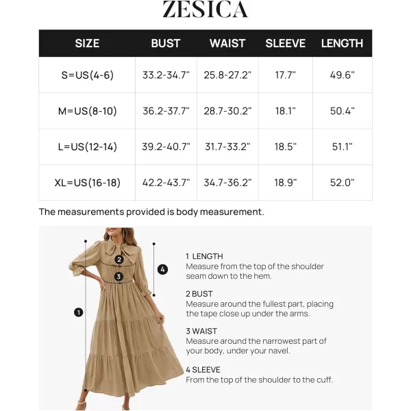 imageZESICA Womens Casual Half Sleeve Tie V Neck Elastic High Waist Solid Color Flowy Tiered A Line Beach Party Maxi DressKhaki
