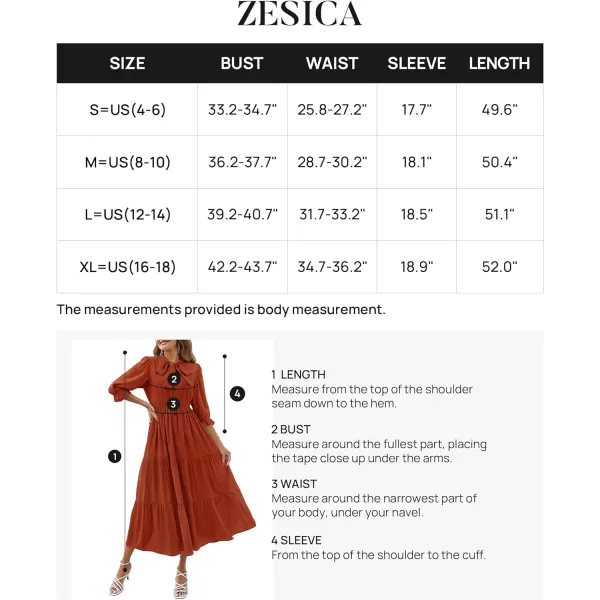 imageZESICA Womens Casual Half Sleeve Tie V Neck Elastic High Waist Solid Color Flowy Tiered A Line Beach Party Maxi DressRust